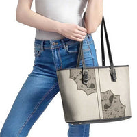 Western Gothic Yoke Leather Tote Bag Bat And Stars - Wonder Print Shop