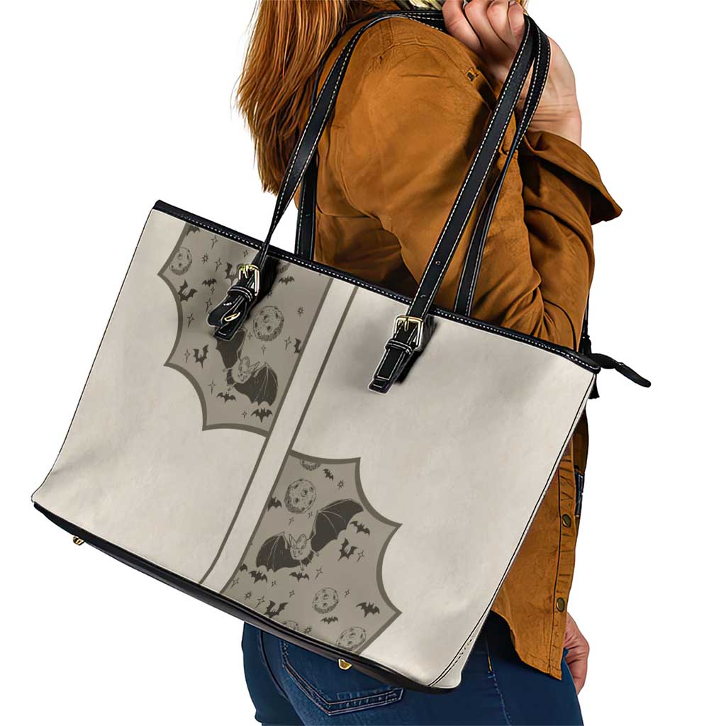 Western Gothic Yoke Leather Tote Bag Bat And Stars - Wonder Print Shop