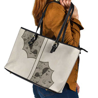Western Gothic Yoke Leather Tote Bag Bat And Stars - Wonder Print Shop