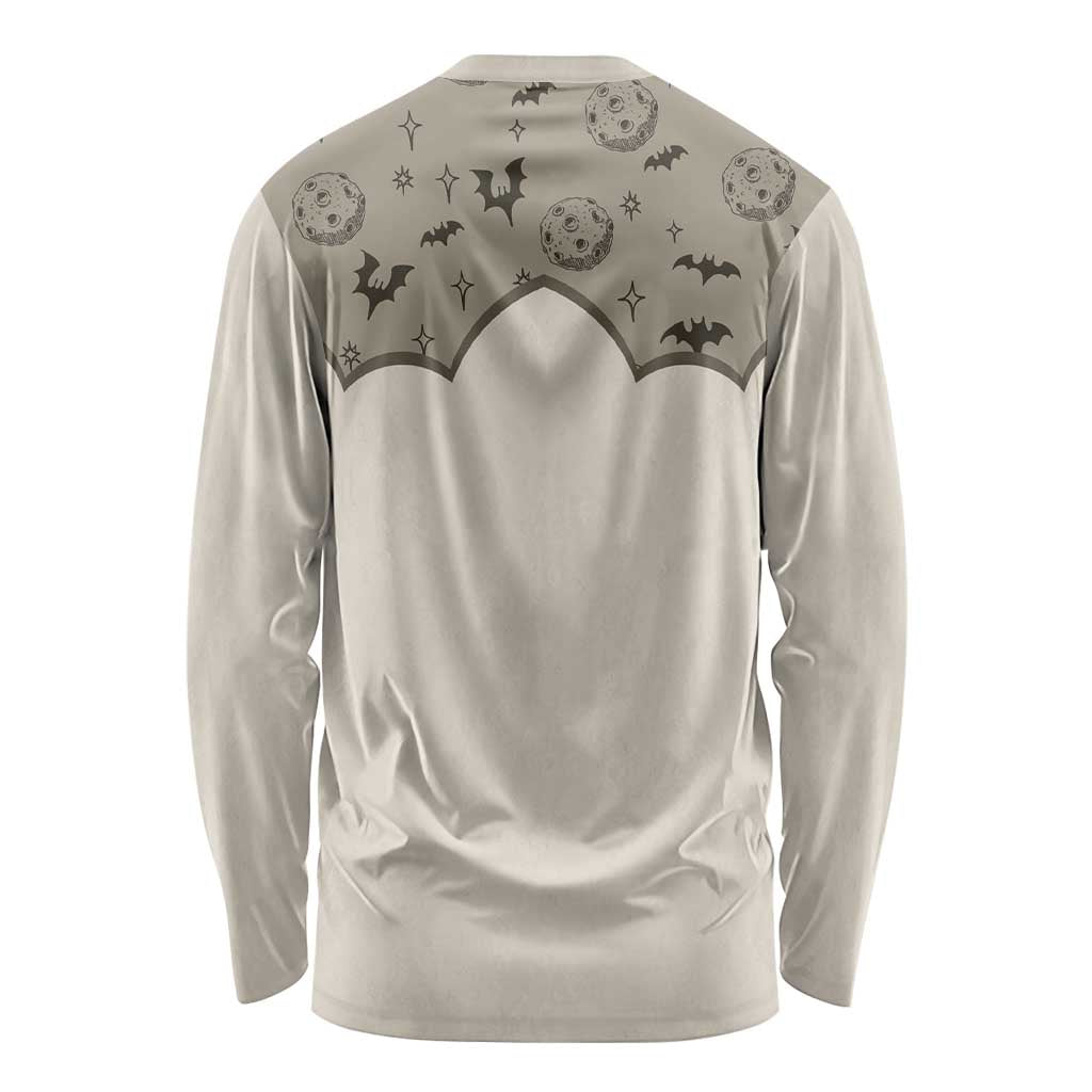 Western Gothic Yoke Long Sleeve Shirt Bat And Stars - Wonder Print Shop