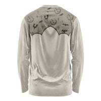 Western Gothic Yoke Long Sleeve Shirt Bat And Stars - Wonder Print Shop
