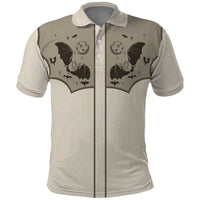 Western Gothic Yoke Polo Shirt Bat And Stars - Wonder Print Shop
