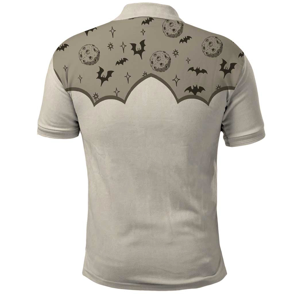 Western Gothic Yoke Polo Shirt Bat And Stars - Wonder Print Shop
