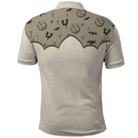 Western Gothic Yoke Polo Shirt Bat And Stars - Wonder Print Shop