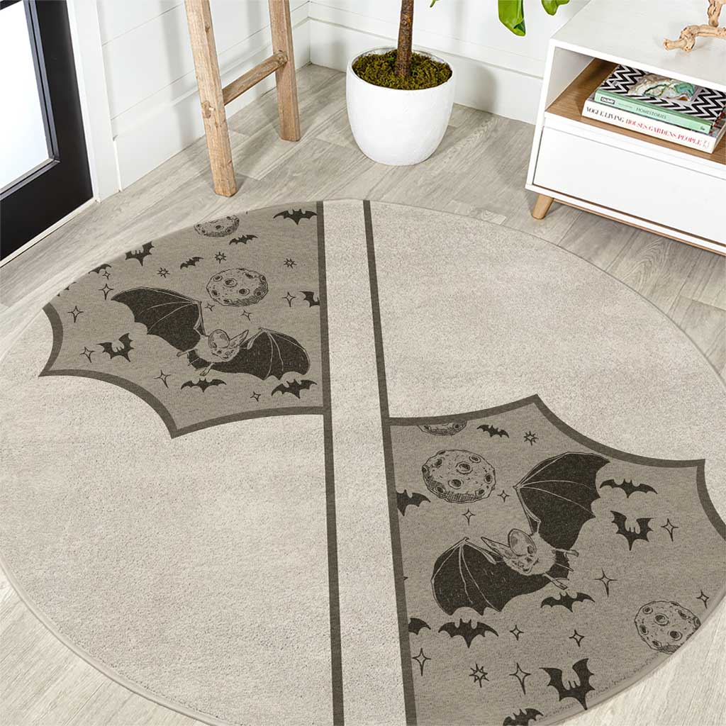 Western Gothic Yoke Round Carpet Bat And Stars - Wonder Print Shop