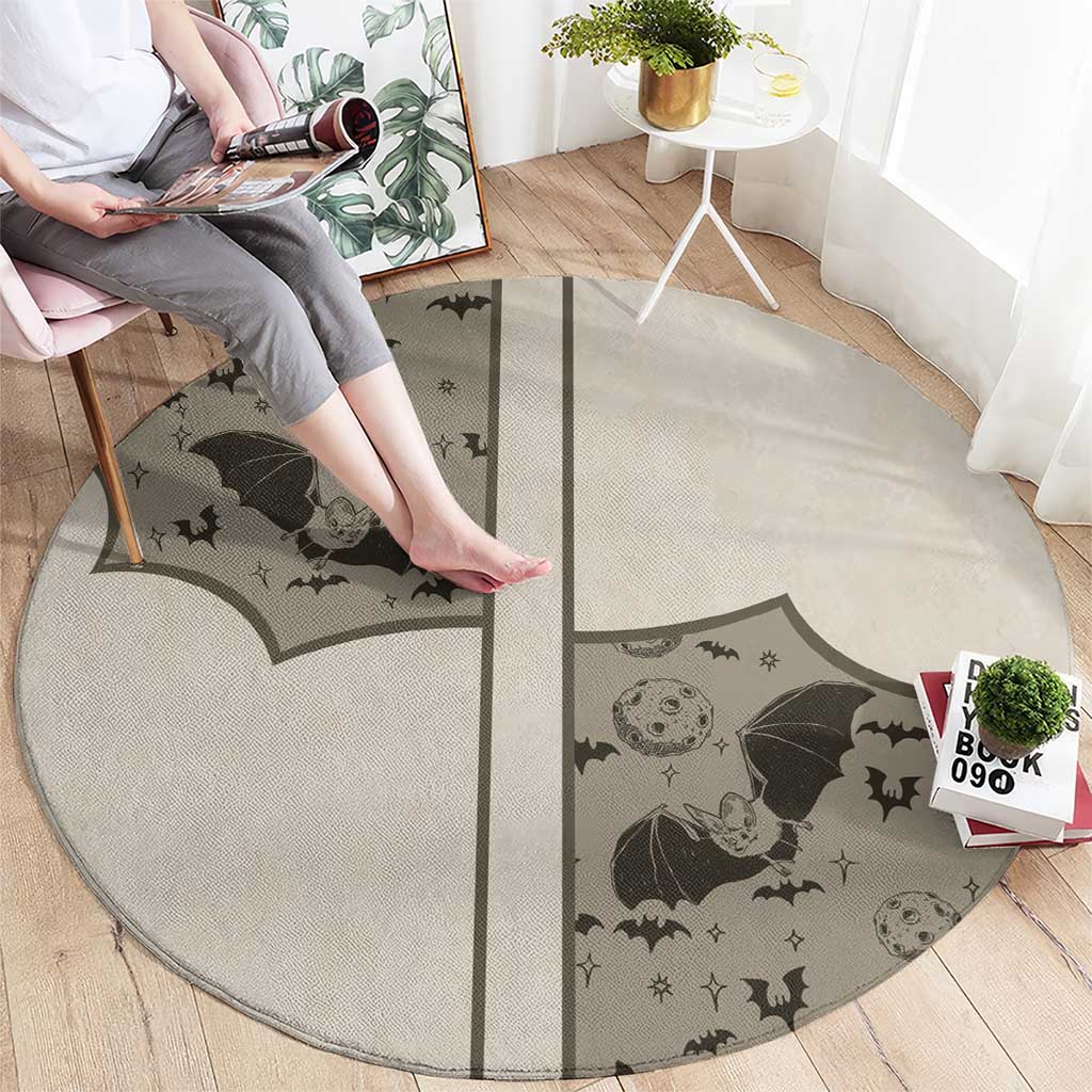 Western Gothic Yoke Round Carpet Bat And Stars - Wonder Print Shop