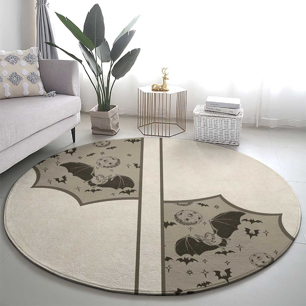 Western Gothic Yoke Round Carpet Bat And Stars - Wonder Print Shop