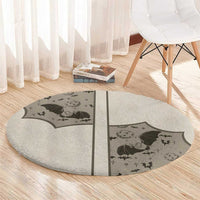 Western Gothic Yoke Round Carpet Bat And Stars - Wonder Print Shop