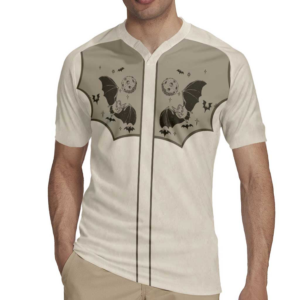 Western Gothic Yoke Rugby Jersey Bat And Stars - Wonder Print Shop