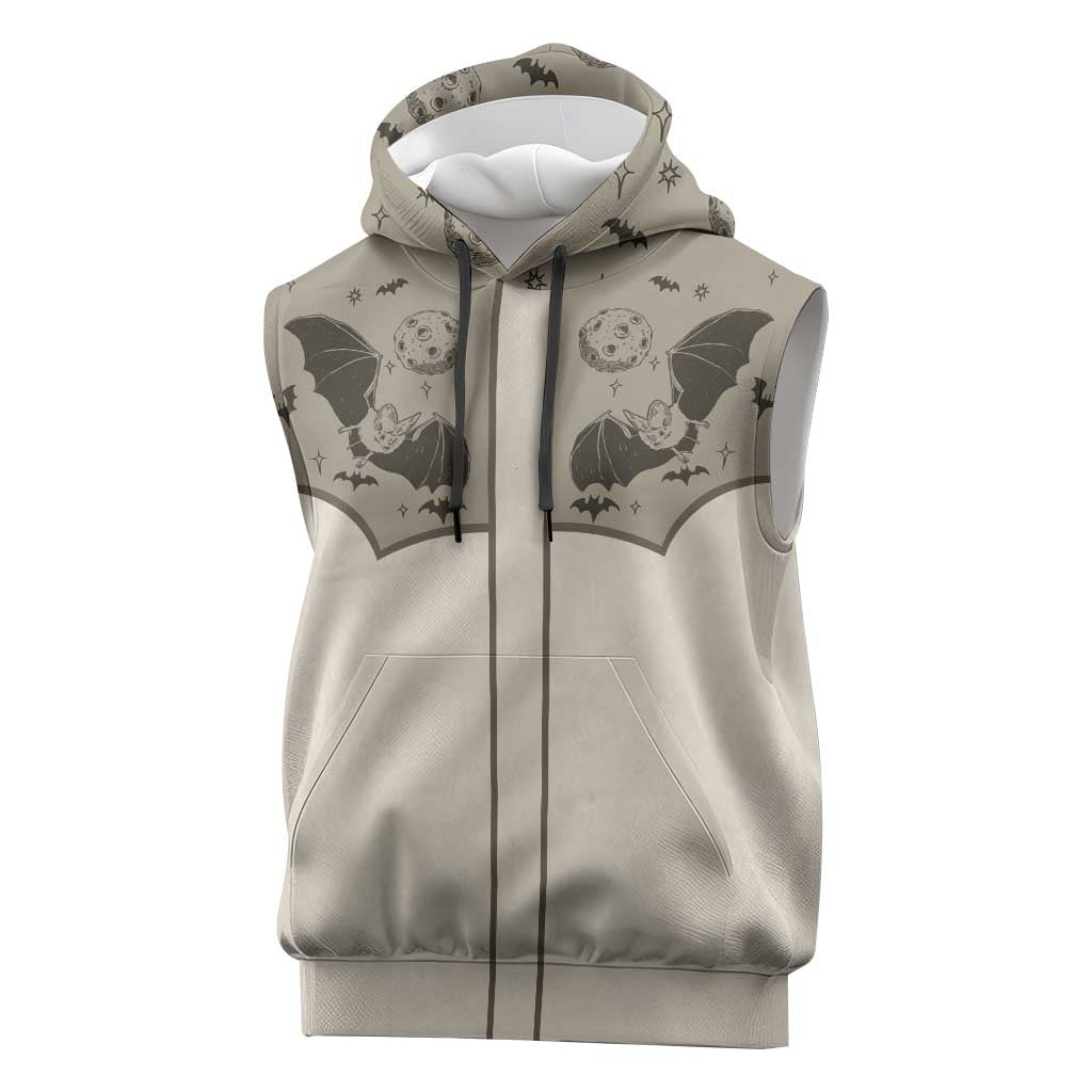 Western Gothic Yoke Sleeveless Hoodie Bat And Stars - Wonder Print Shop