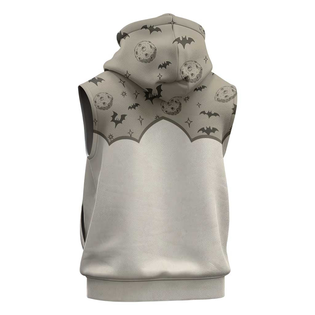 Western Gothic Yoke Sleeveless Hoodie Bat And Stars - Wonder Print Shop