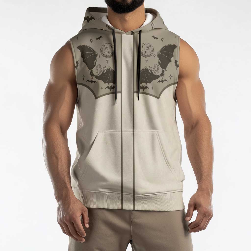Western Gothic Yoke Sleeveless Hoodie Bat And Stars - Wonder Print Shop