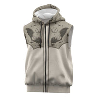 Western Gothic Yoke Sleeveless Zip Hoodie Bat And Stars - Wonder Print Shop