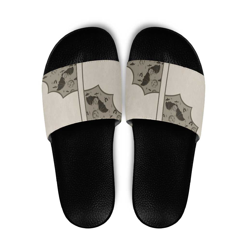 Western Gothic Yoke Slide Sandals Bat And Stars - Wonder Print Shop