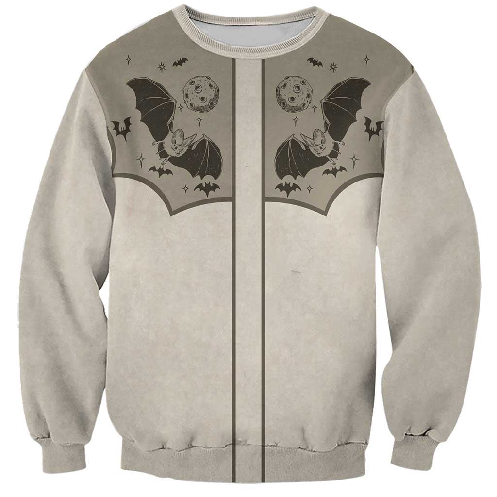 Western Gothic Yoke Sweatshirt Bat And Stars - Wonder Print Shop