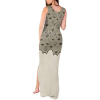Western Gothic Yoke Tank Maxi Dress Bat And Stars - Wonder Print Shop