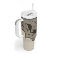 Western Gothic Yoke Tumbler With Handle Bat And Stars - Wonder Print Shop