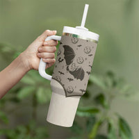Western Gothic Yoke Tumbler With Handle Bat And Stars - Wonder Print Shop