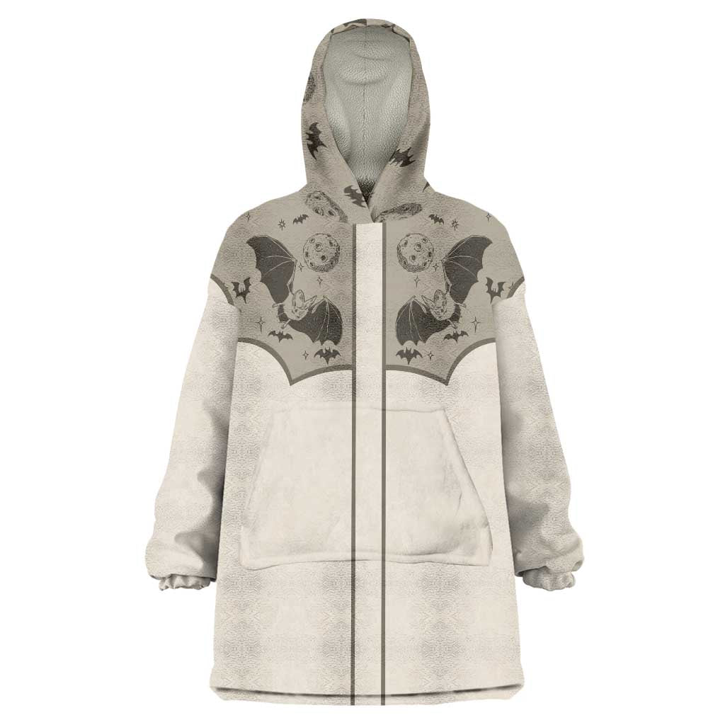 Western Gothic Yoke Wearable Blanket Hoodie Bat And Stars - Wonder Print Shop