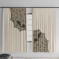 Western Gothic Yoke Window Curtain Bat And Stars - Wonder Print Shop