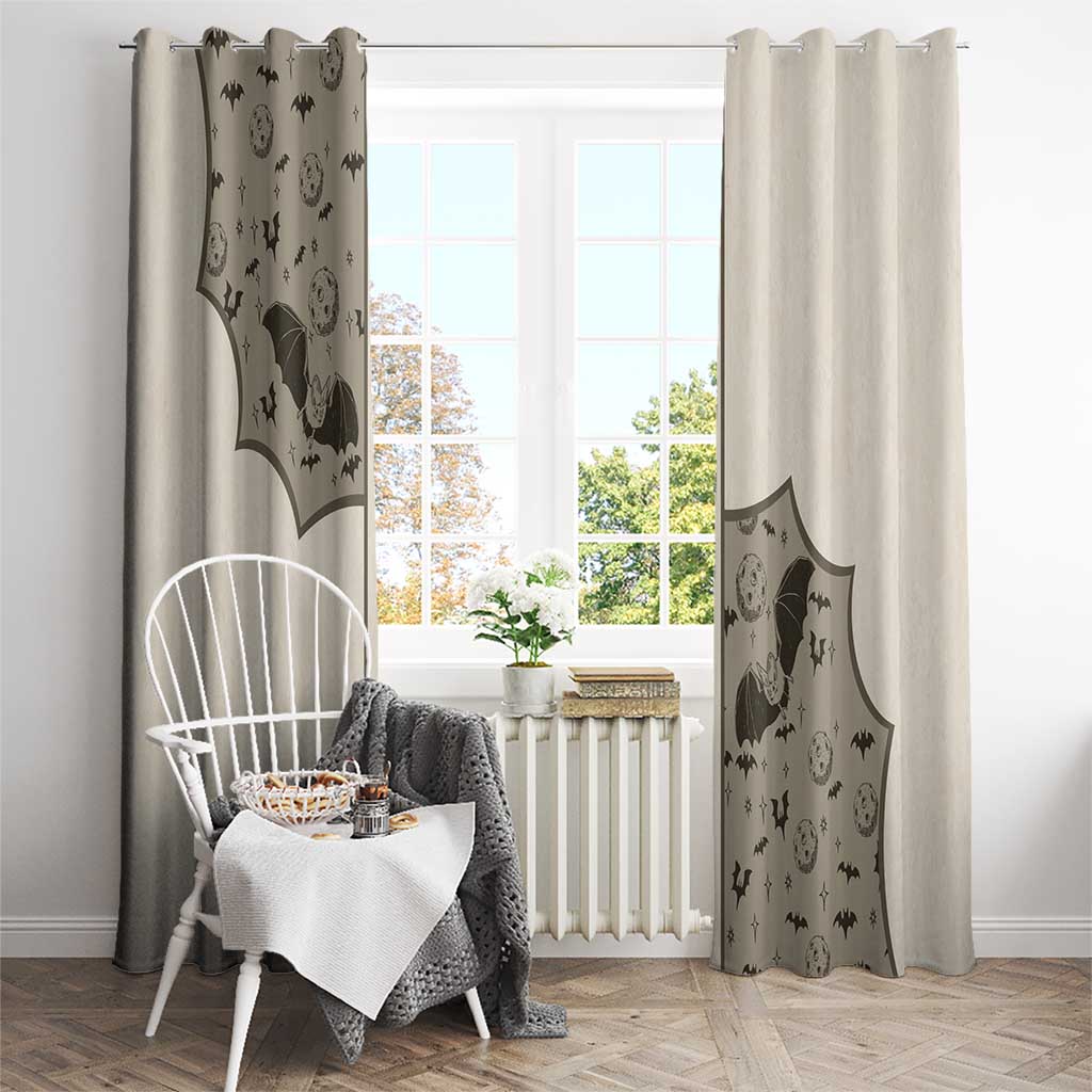 Western Gothic Yoke Window Curtain Bat And Stars - Wonder Print Shop