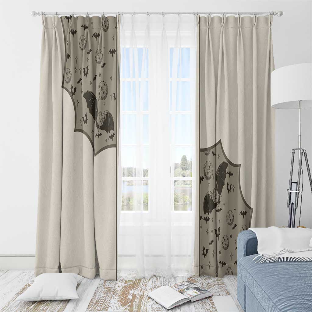 Western Gothic Yoke Window Curtain Bat And Stars - Wonder Print Shop