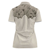 Western Gothic Yoke Women Polo Shirt Bat And Stars - Wonder Print Shop