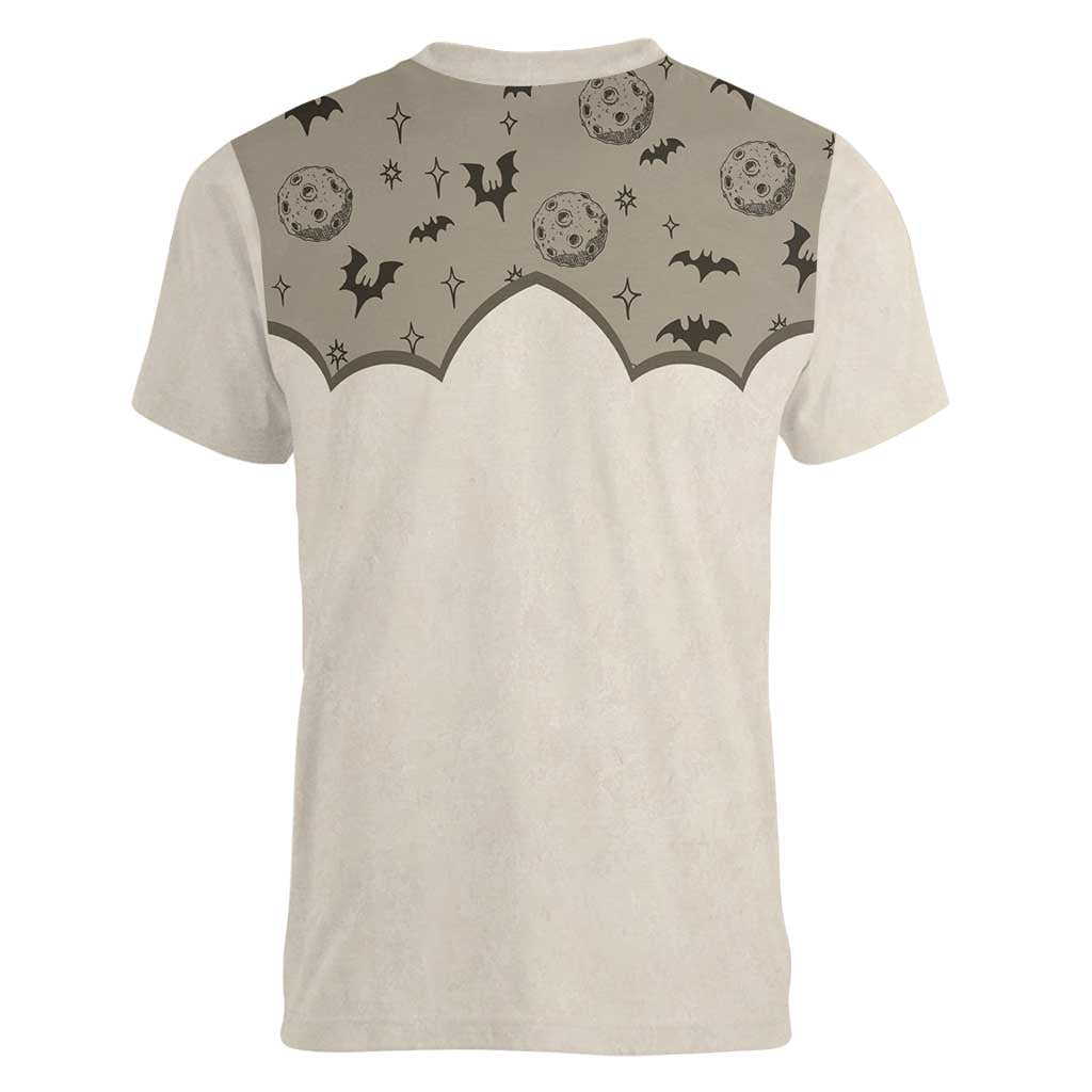 Western Gothic Yoke Women V-Neck T-Shirt Bat And Stars - Wonder Print Shop