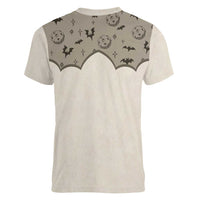 Western Gothic Yoke Women V-Neck T-Shirt Bat And Stars - Wonder Print Shop