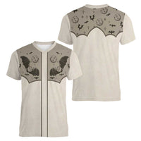 Western Gothic Yoke Women V-Neck T-Shirt Bat And Stars - Wonder Print Shop