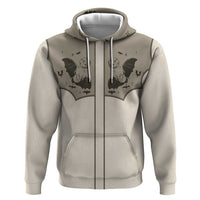 Western Gothic Yoke Zip Hoodie Bat And Stars - Wonder Print Shop