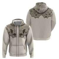 Western Gothic Yoke Zip Hoodie Bat And Stars - Wonder Print Shop