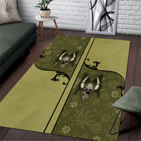 Western Gothic Yoke Area Rug Retro Butterfly With Daisy Garden - Wonder Print Shop