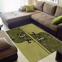 Western Gothic Yoke Area Rug Retro Butterfly With Daisy Garden - Wonder Print Shop