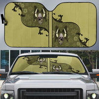 Western Gothic Yoke Auto Sun Shade Retro Butterfly With Daisy Garden - Wonder Print Shop