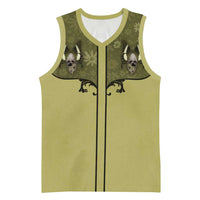 Western Gothic Yoke Basketball Jersey Retro Butterfly With Daisy Garden - Wonder Print Shop