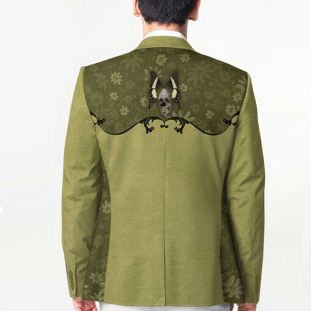 Western Gothic Yoke Blazer Retro Butterfly With Daisy Garden - Wonder Print Shop
