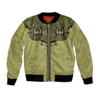 Western Gothic Yoke Bomber Jacket Retro Butterfly With Daisy Garden - Wonder Print Shop