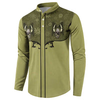 Western Gothic Yoke Button Sweatshirt Retro Butterfly With Daisy Garden - Wonder Print Shop