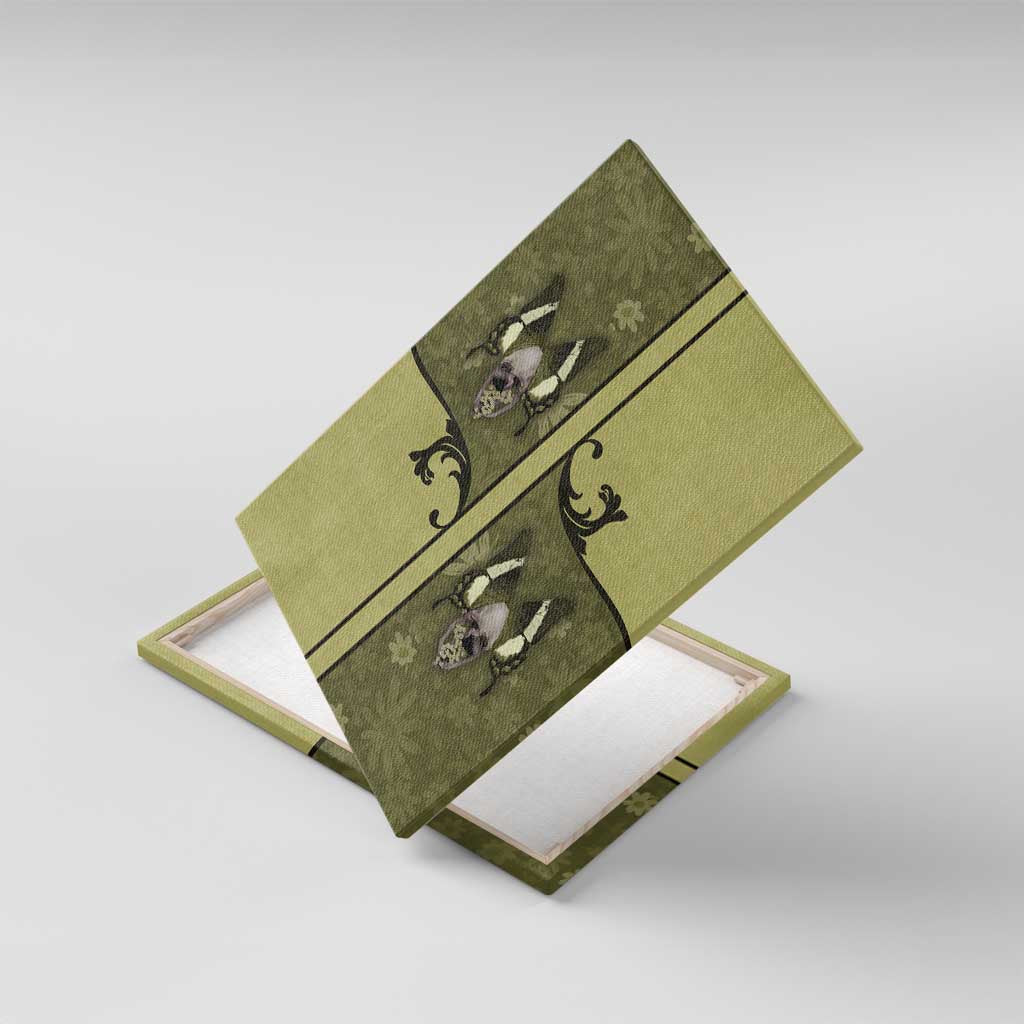 Western Gothic Yoke Canvas Wall Art Retro Butterfly With Daisy Garden - Wonder Print Shop