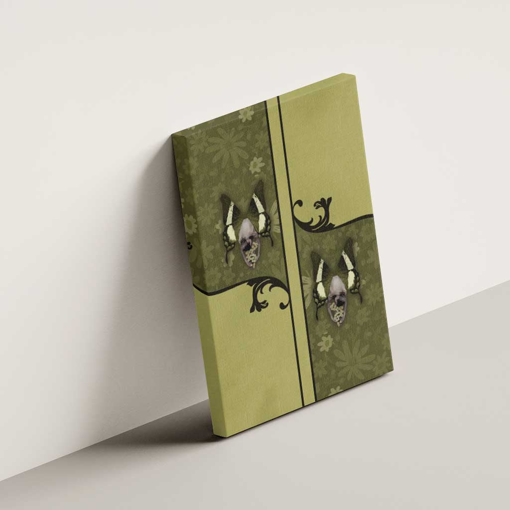 Western Gothic Yoke Canvas Wall Art Retro Butterfly With Daisy Garden - Wonder Print Shop