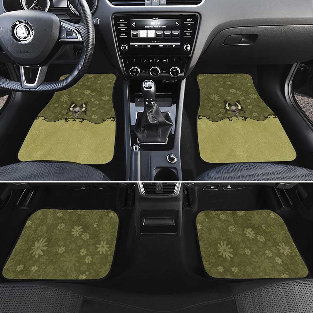 Western Gothic Yoke Car Mats Retro Butterfly With Daisy Garden - Wonder Print Shop