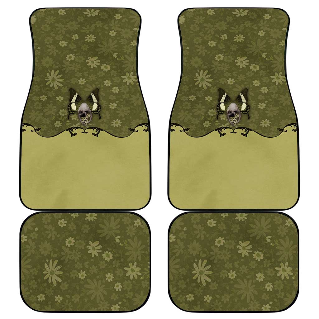 Western Gothic Yoke Car Mats Retro Butterfly With Daisy Garden - Wonder Print Shop