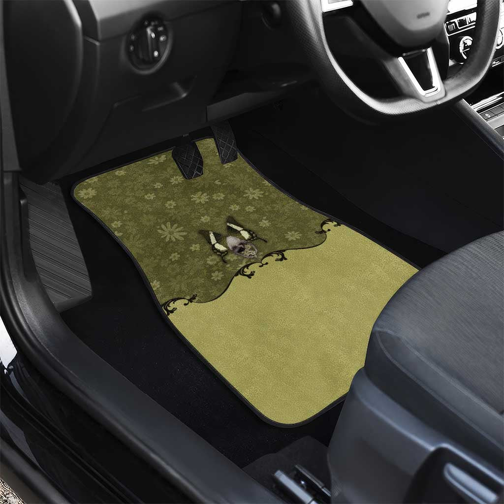 Western Gothic Yoke Car Mats Retro Butterfly With Daisy Garden - Wonder Print Shop