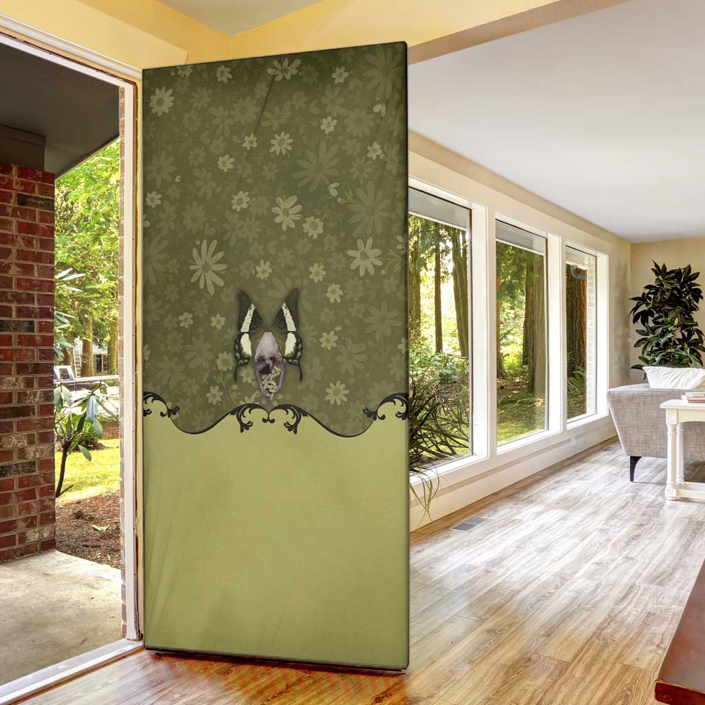 Western Gothic Yoke Door Cover Retro Butterfly With Daisy Garden - Wonder Print Shop
