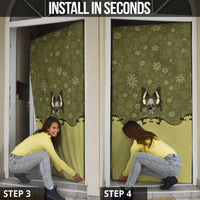 Western Gothic Yoke Door Cover Retro Butterfly With Daisy Garden - Wonder Print Shop