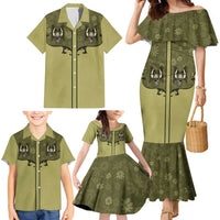 Western Gothic Yoke Family Matching Mermaid Dress and Hawaiian Shirt Retro Butterfly With Daisy Garden - Wonder Print Shop