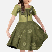 Western Gothic Yoke Family Matching Puletasi and Hawaiian Shirt Retro Butterfly With Daisy Garden - Wonder Print Shop