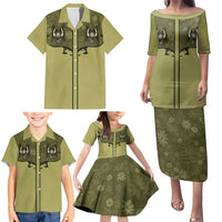 Western Gothic Yoke Family Matching Puletasi and Hawaiian Shirt Retro Butterfly With Daisy Garden - Wonder Print Shop