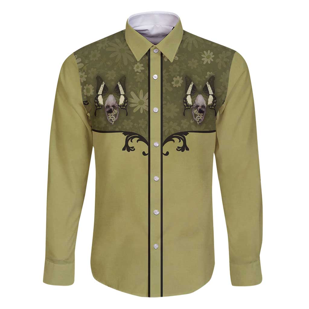 Western Gothic Yoke Family Matching Puletasi and Hawaiian Shirt Retro Butterfly With Daisy Garden - Wonder Print Shop